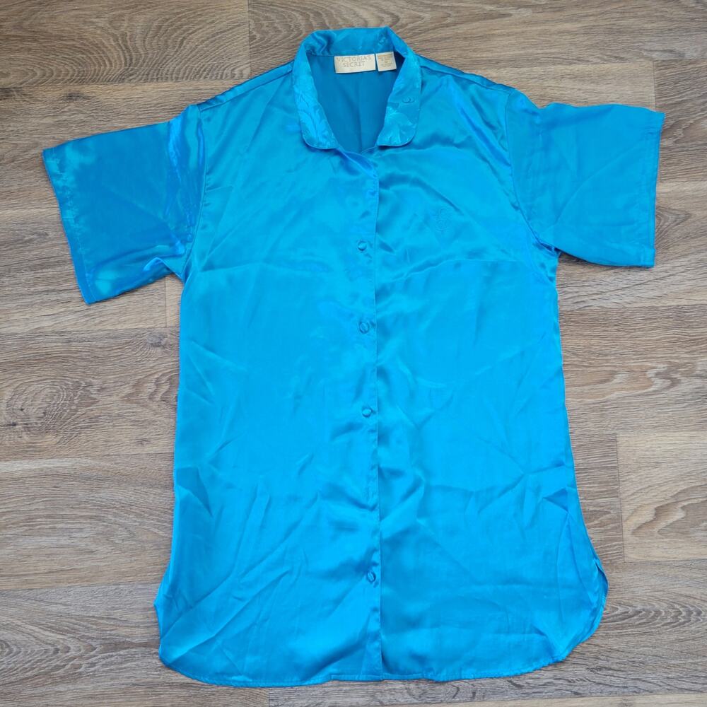 Victoria's Secret Vintage Gold Label Blue Sleep Top Size Small